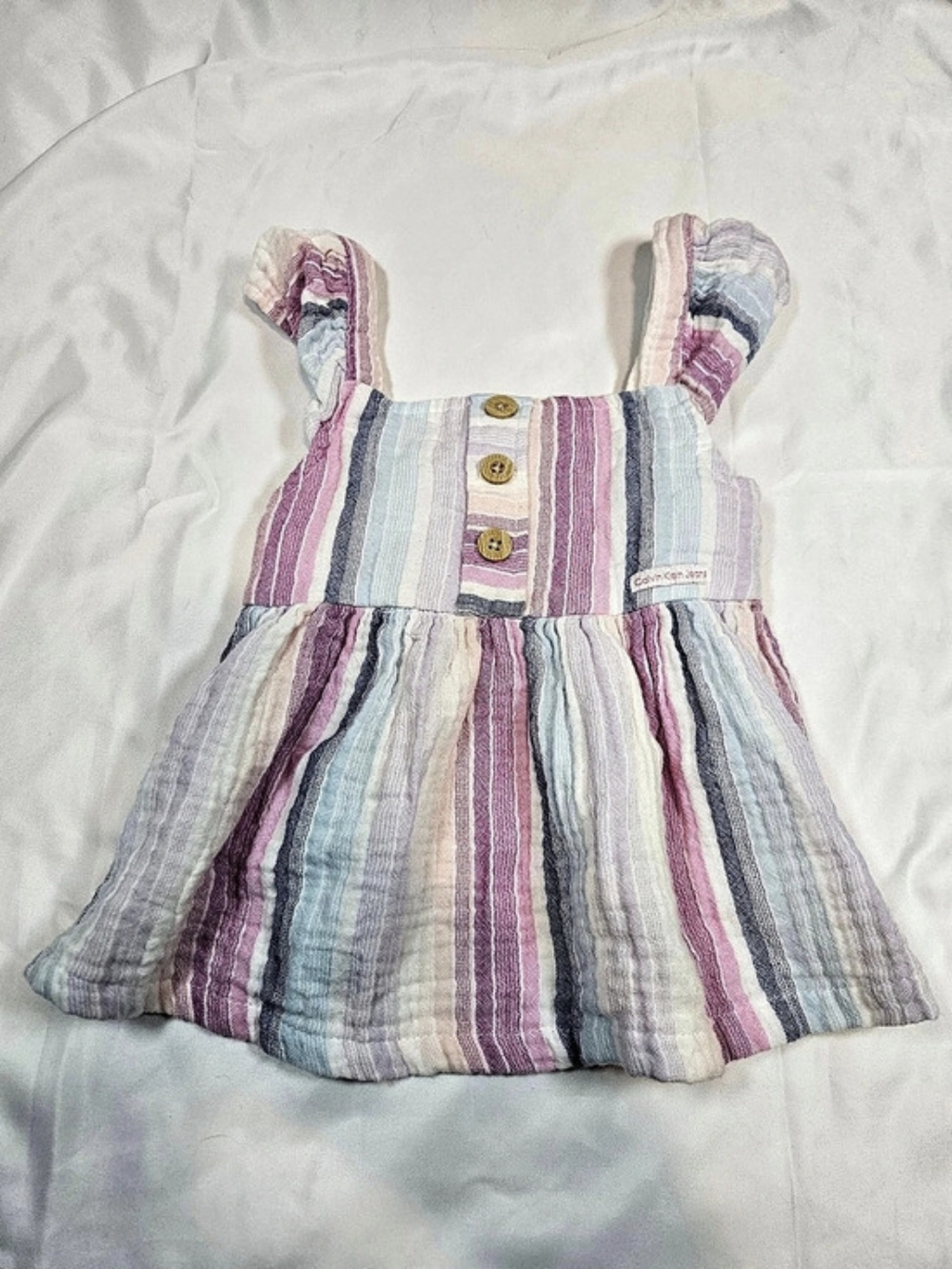 Calvin Klein Jeans Toddler Girls Striped Smocked Gauze Sundress 4T